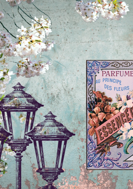 French-inspired Perfume Label and Floral Botanical Print - Special Edition Wall Art Eternal Art & Design - Eternal Art & Design