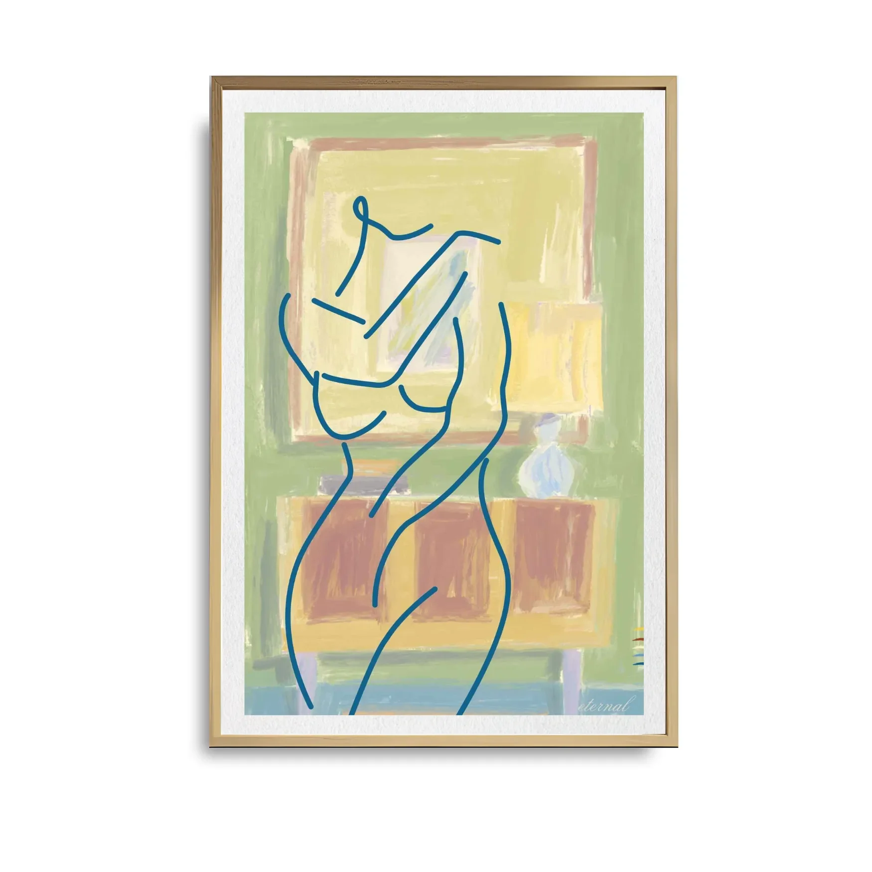 oak framed figure print   . N10001_converted.webp