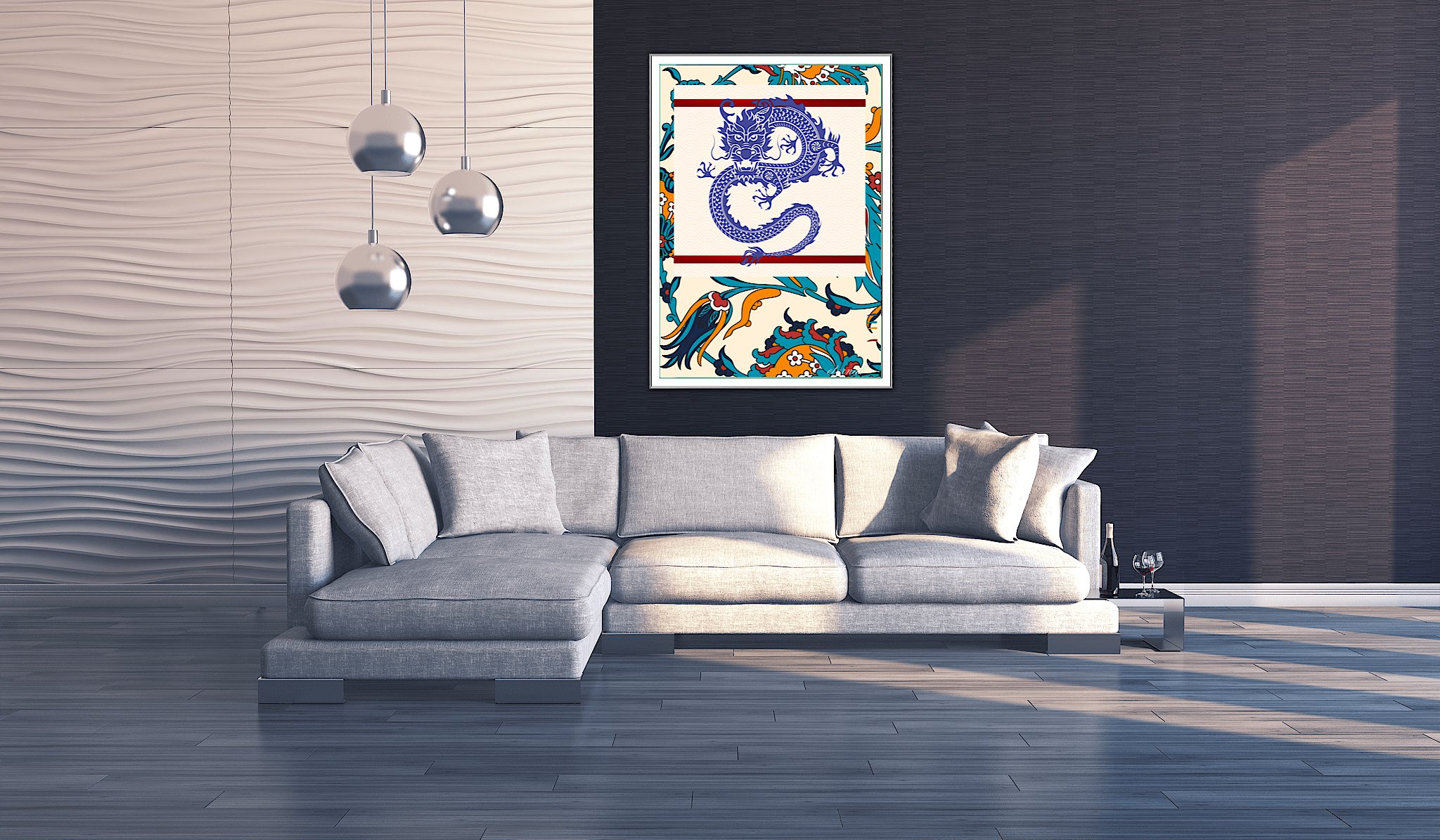 Dragon Oriental Wall Art Print, Eternal Art & Design - Eternal Art & Design