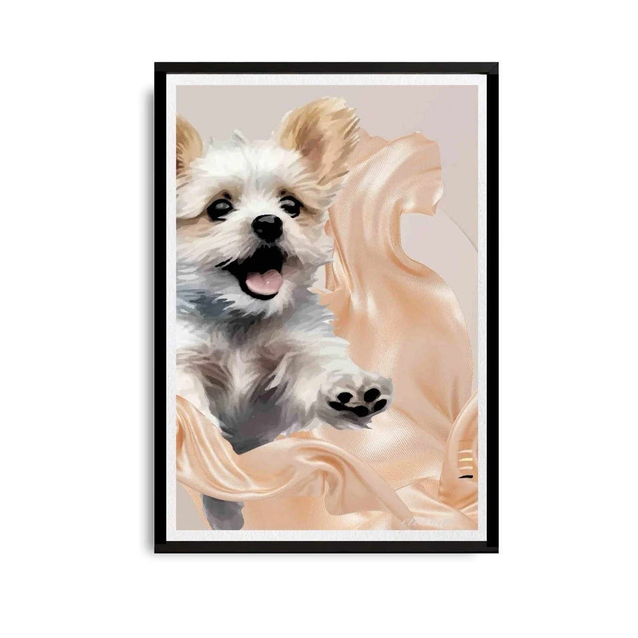 Yorkshire Terrier Puppy Love Wall Art Print - Sydney Artist, Eternal Art Prints - Eternal Art & Design