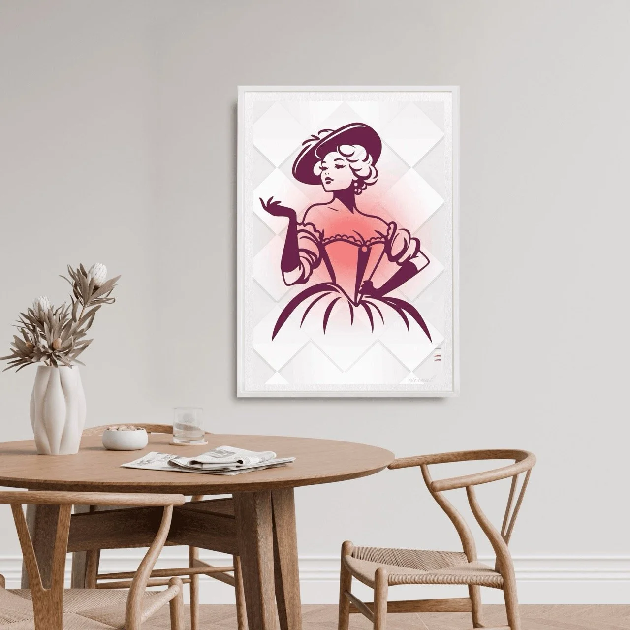Retro Belle Icon in Bustier Print - Sydney Artist, Eternal Art Prints - Eternal Art & Design