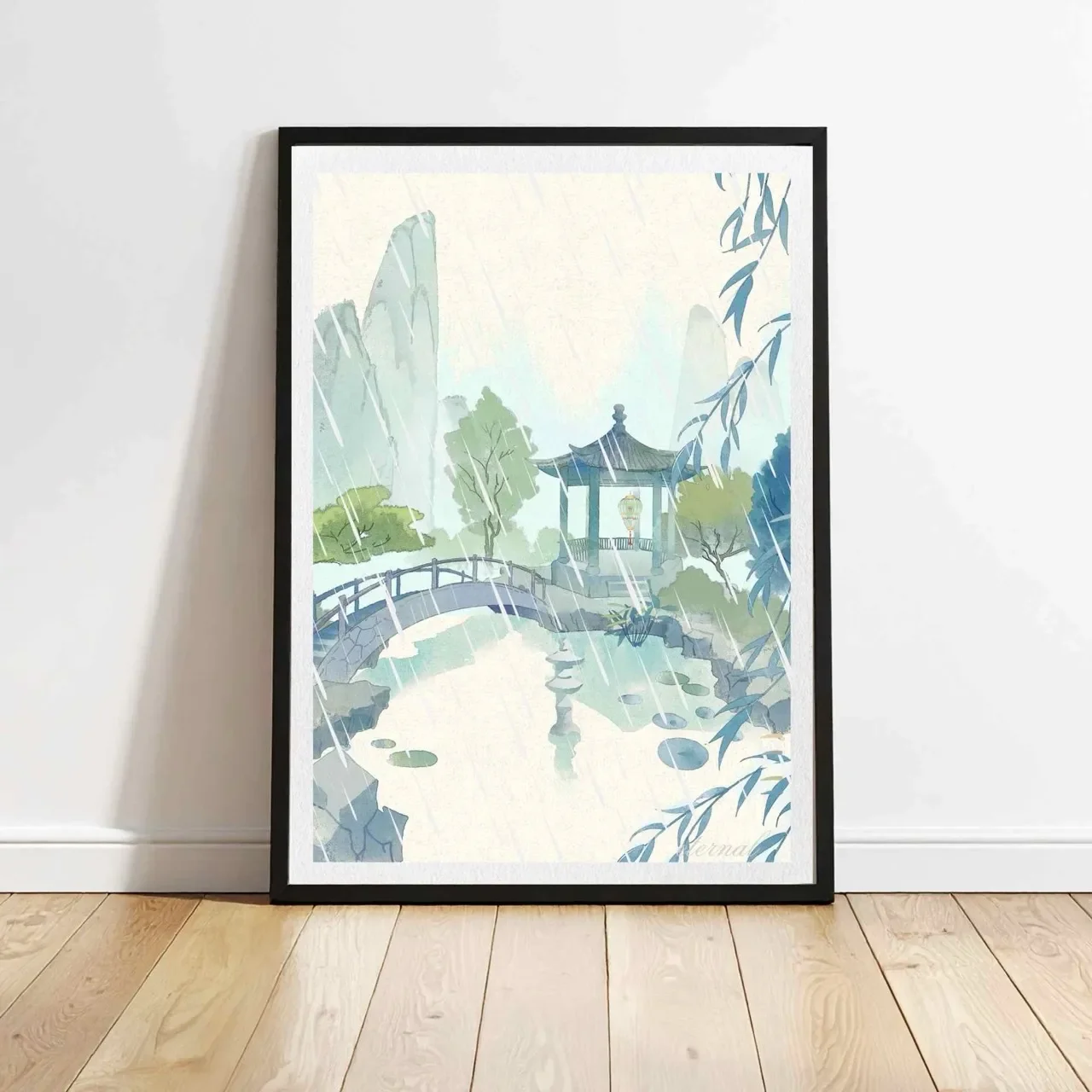 Oriental Japanese Pergoda Wall Art Print, Eternal Art Prints