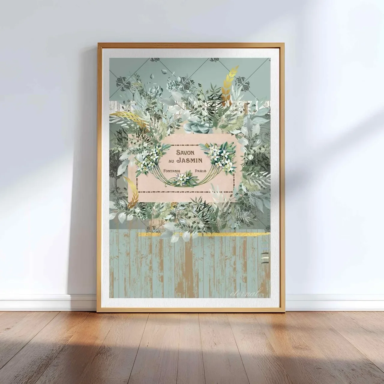 "Savon au Jasmin" Botanical Succulent Wall Art Print