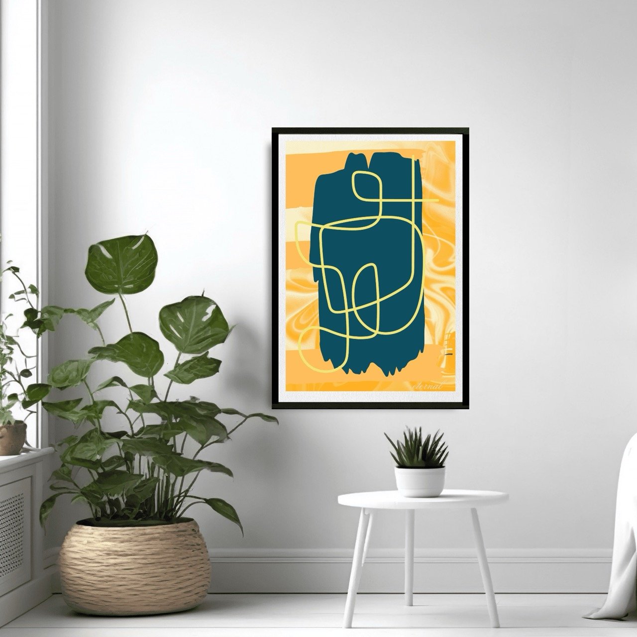 Abstract Modern Brushstrokes in Yellow Art Print - Sydney Artist, Eternal Art Prints - Eternal Art & Design