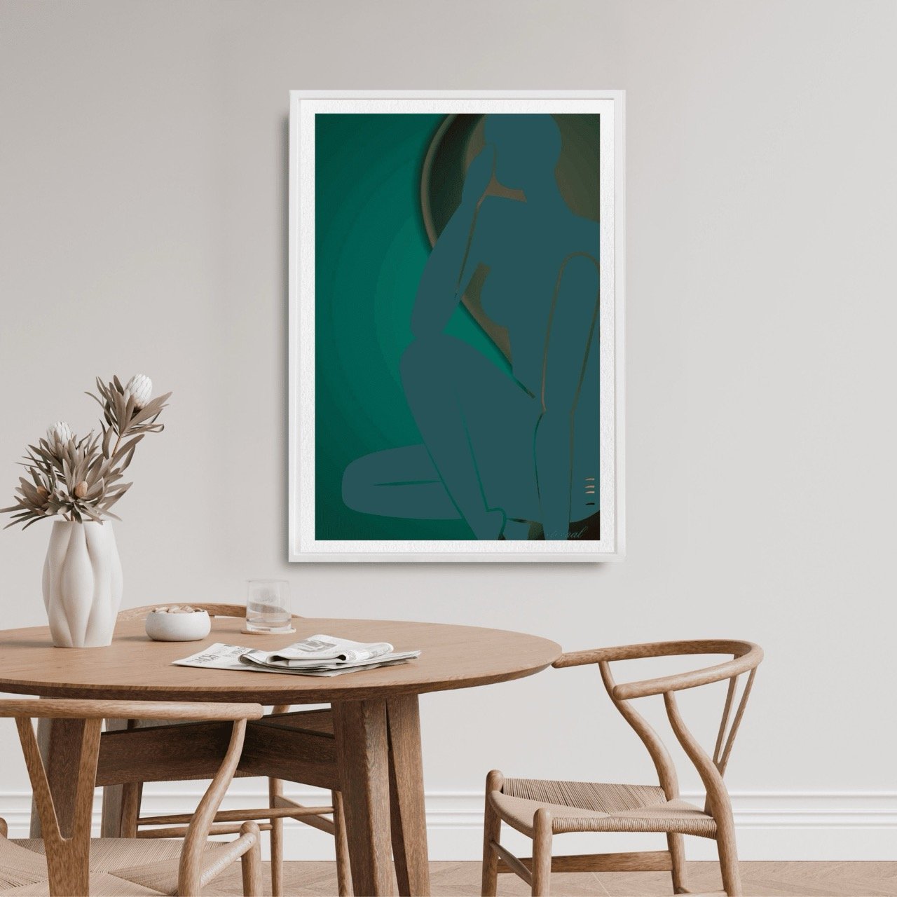 Female Figurative Nude in Green Wall Art Print, Sydney Artist - Eternal Art Prints - Eternal Art & Design