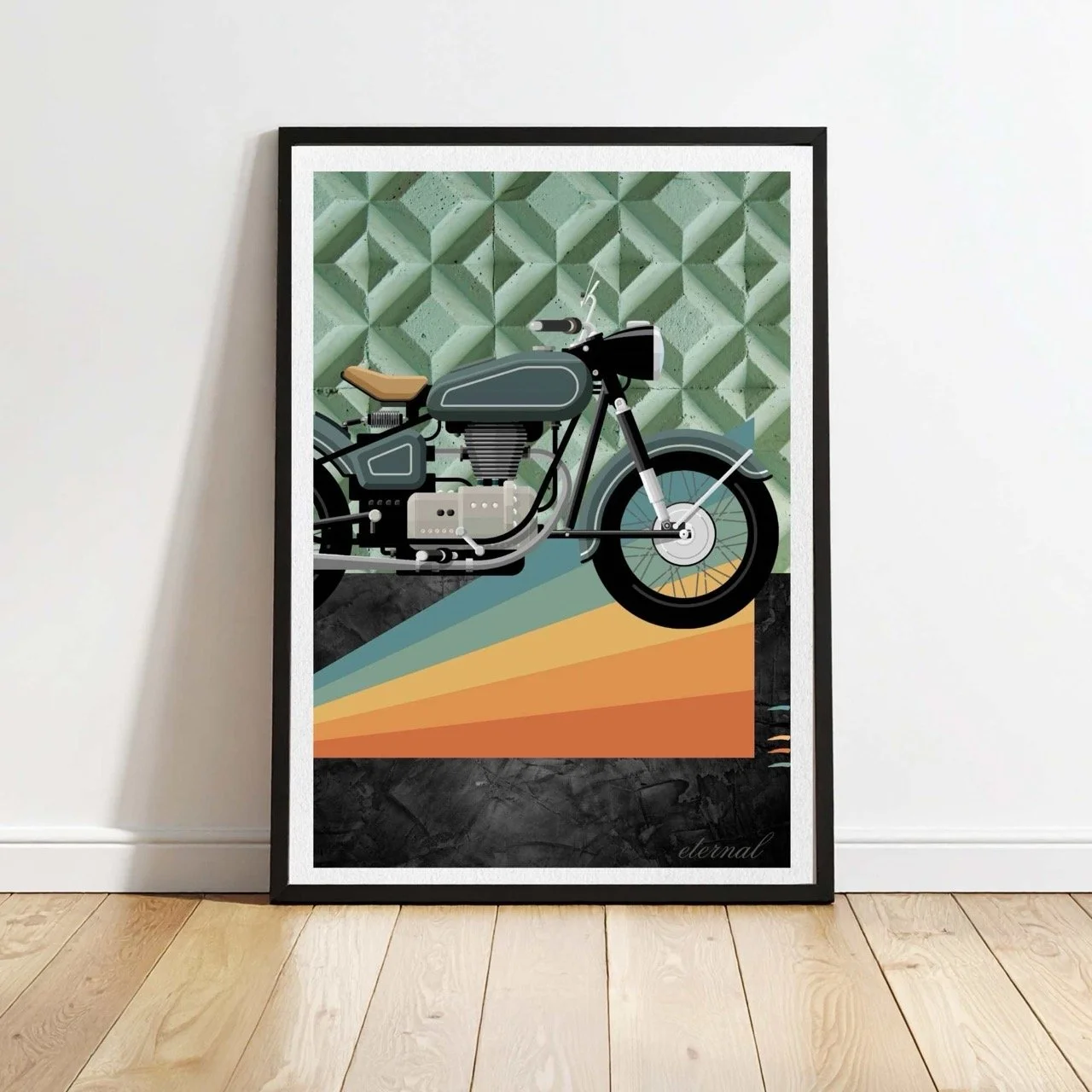 Retro Ride: Vintage Motorbike Print - Sydney Artist, Eternal Art Prints - Eternal Art & Design