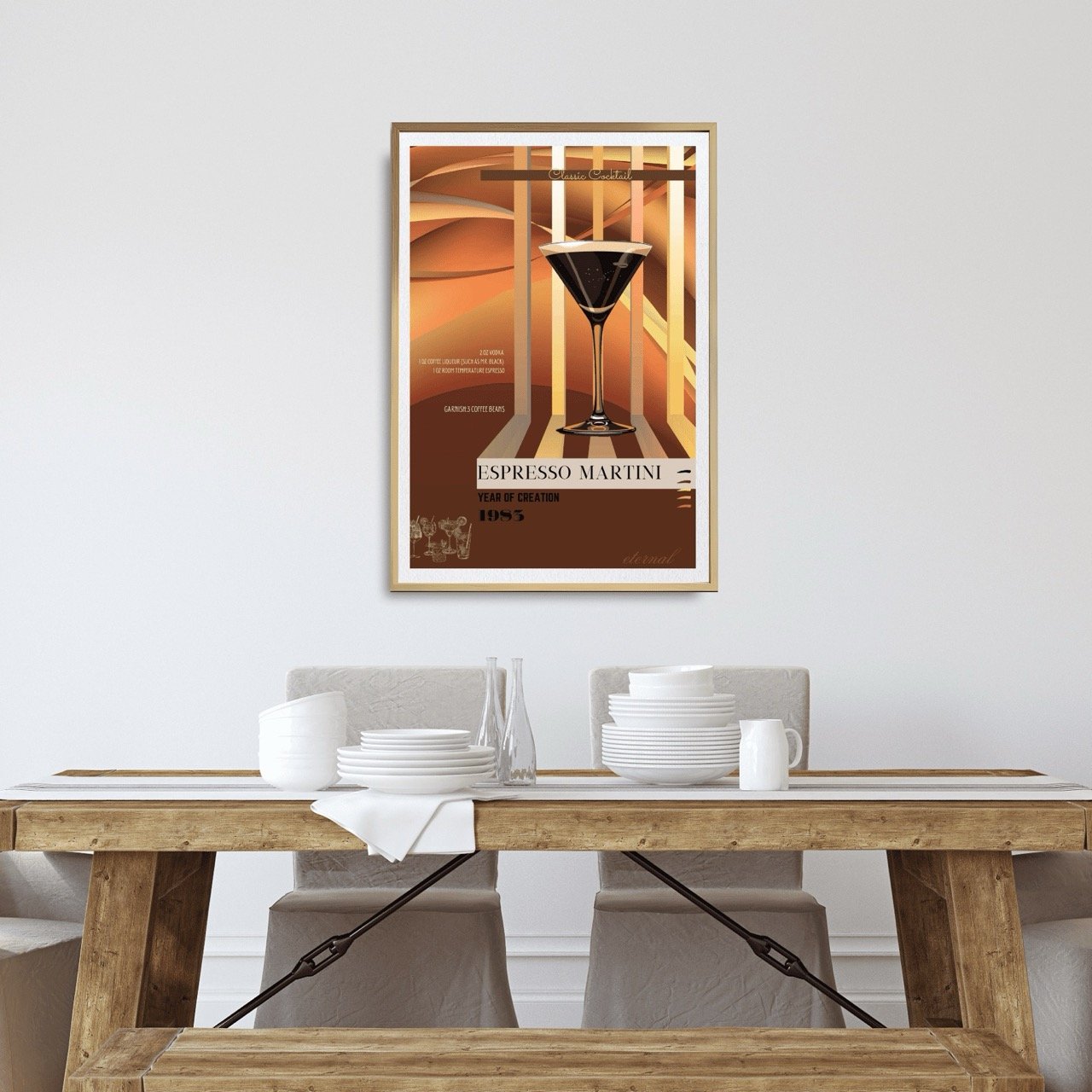 Espresso Martini Retro Cocktail Culture Wall Art Print, Eternal Art Prints - Eternal Art & Design