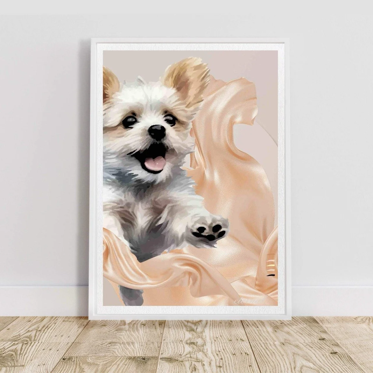 Yorkshire Terrier Puppy Love Wall Art Print - Sydney Artist, Eternal Art Prints - Eternal Art & Design