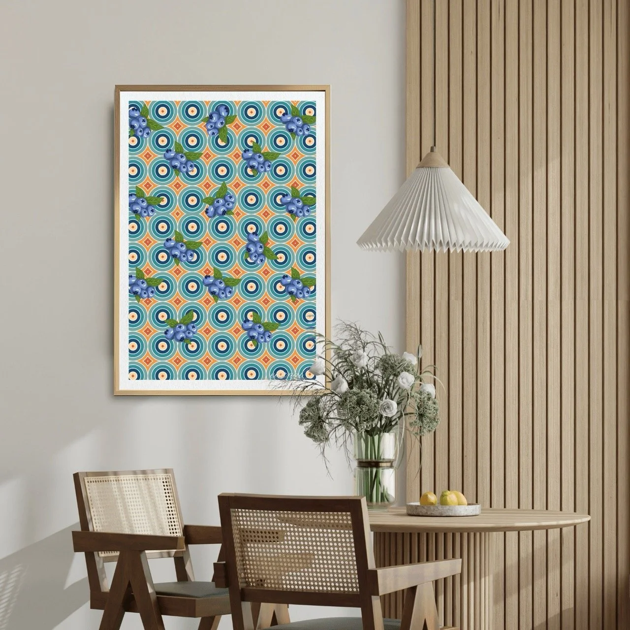 Blueberry Burst Retro Wall Art Print, Eternal Art Prints - Eternal Art & Design