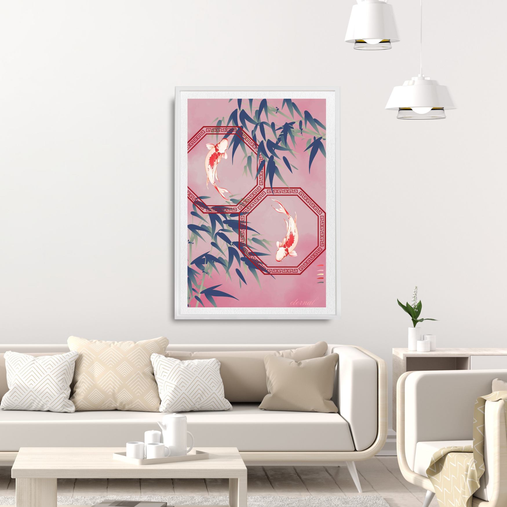 Koi and Bamboo Wall Art Print, Eternal Art Prints - Eternal Art & Design