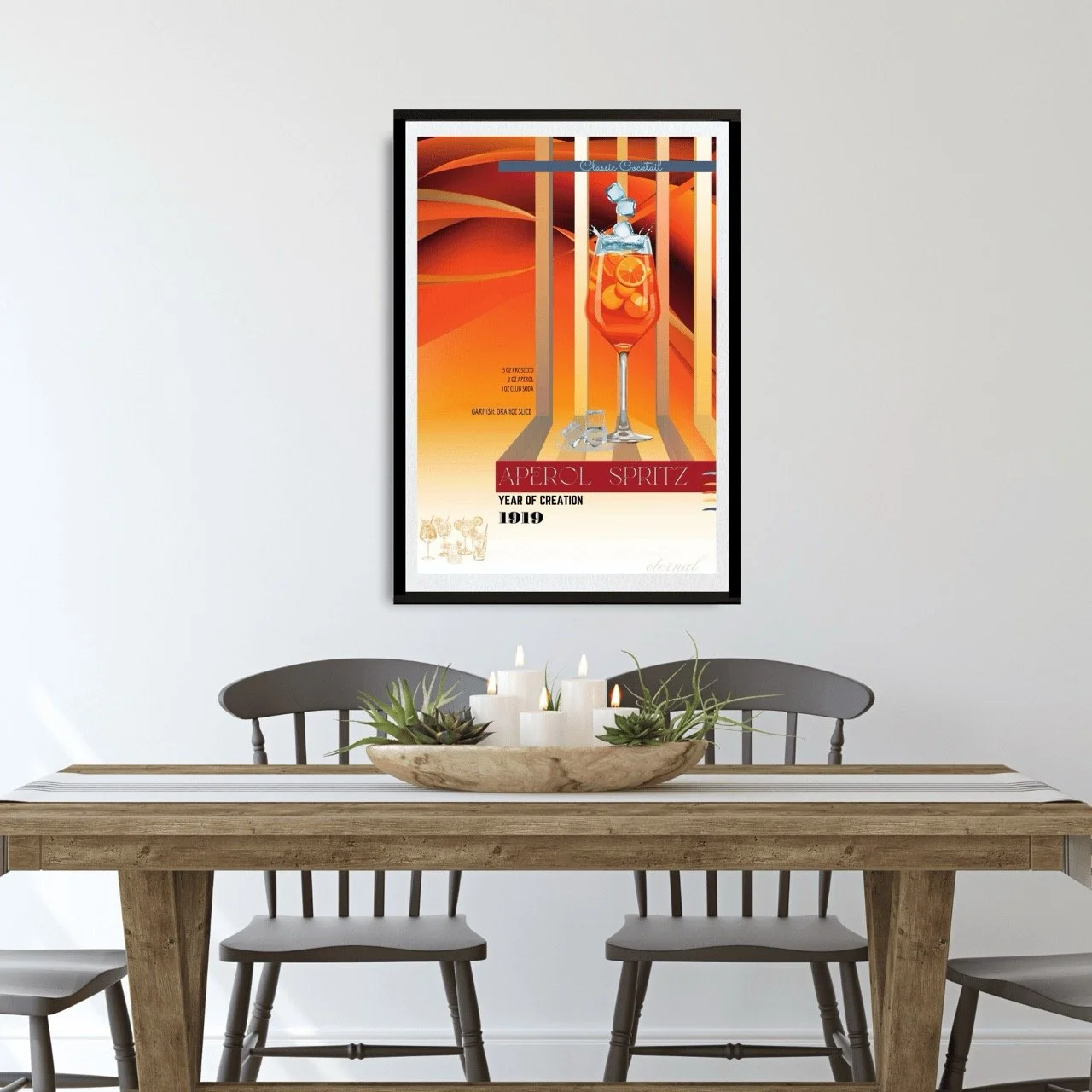 Aperol Spritz Retro Cocktail Culture Wall Art Print, Eternal Art Prints - Eternal Art & Design