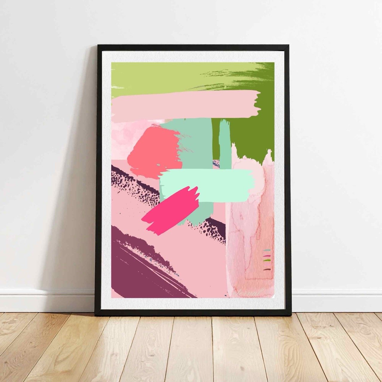 Modern Abstract Brushstrokes in Pink Art Print - Sydney Artist, Eternal Art Prints