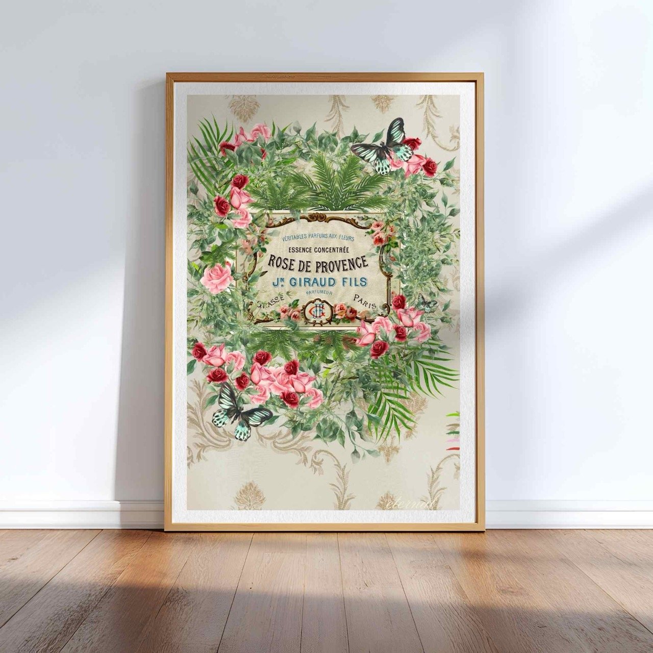 “Rose de Provence” Vintage Red Botanical Print - Special Edition Wall Art Eternal Art Prints