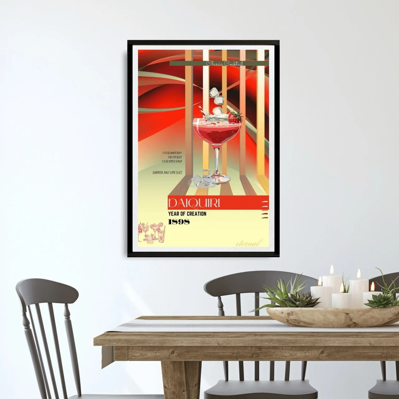 Daiquiri Retro Cocktail Culture Wall Art Print, Eternal Art Prints - Eternal Art & Design