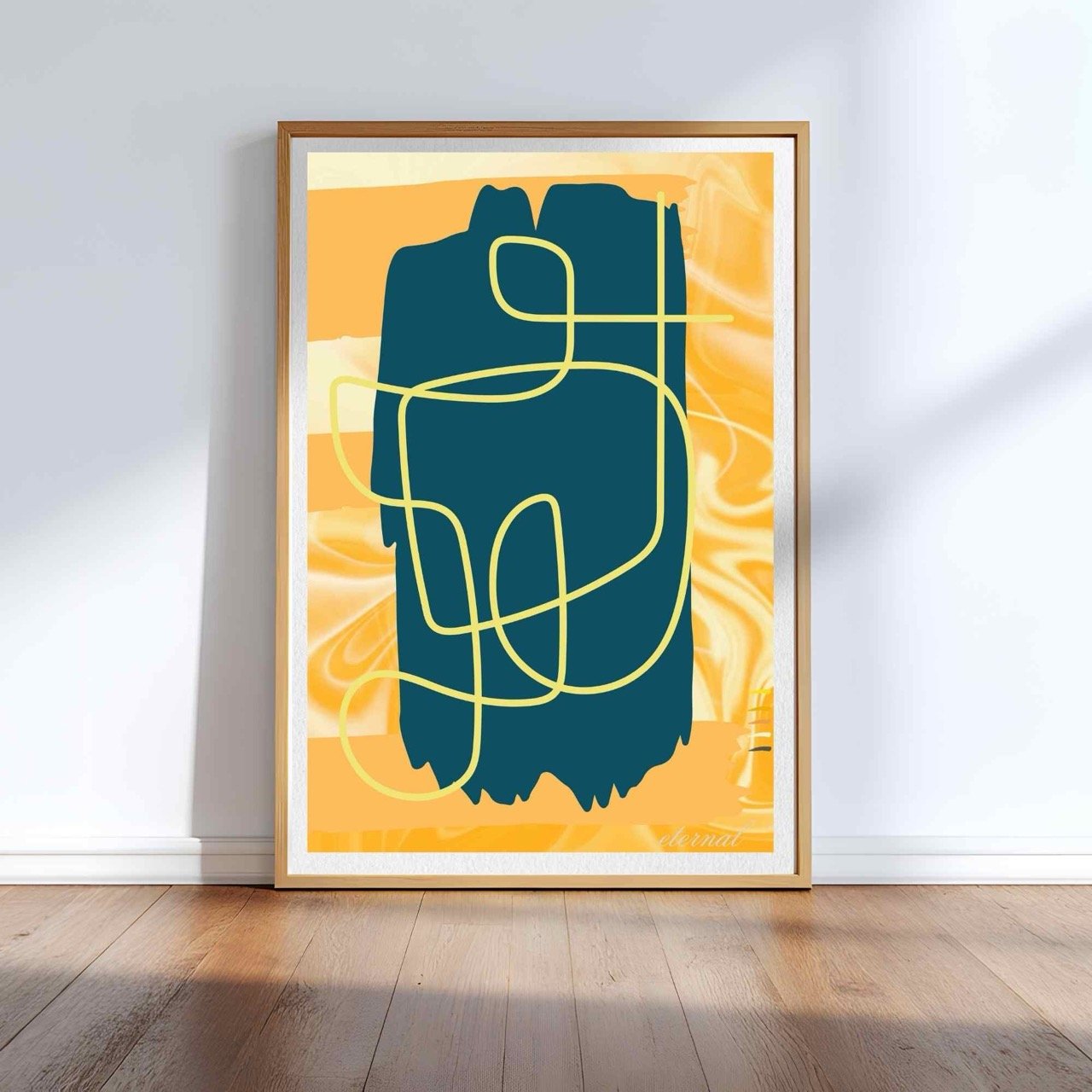 Abstract Modern Brushstrokes in Yellow Art Print - Sydney Artist, Eternal Art Prints - Eternal Art & Design