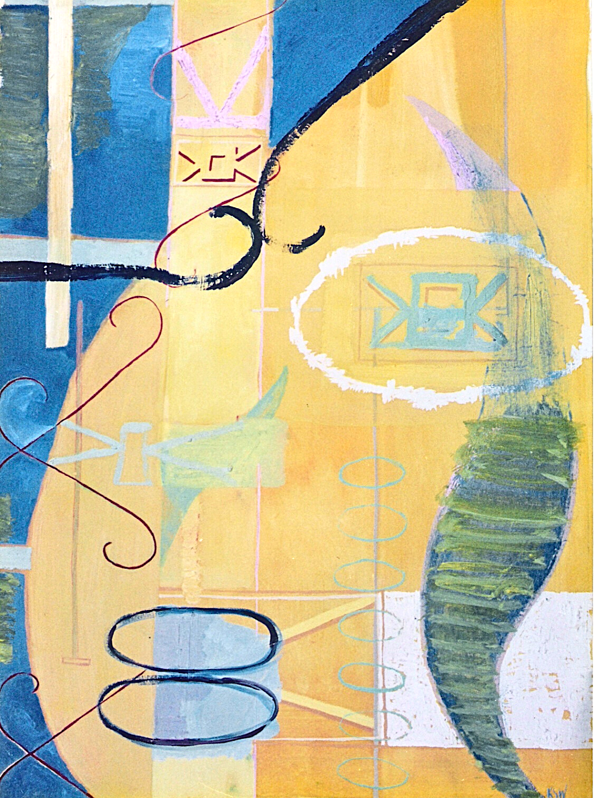 Yellow Spaces | oil on Stonehenge | 500mmw x 700mmh CORPORATE COLLECTION