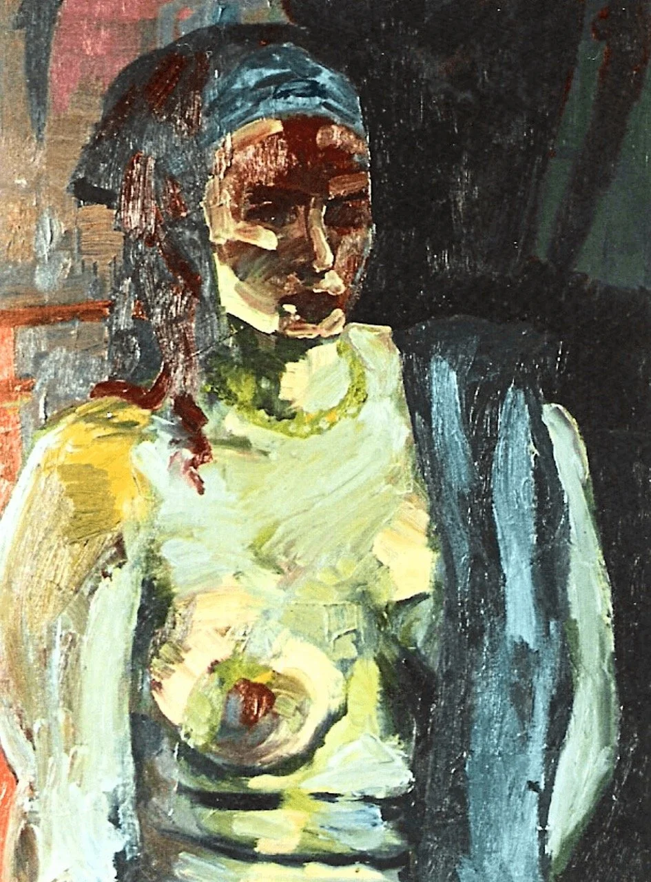 Woman with Blue Headband  | Oil on Canvas | 500mmw x 700mmh     ARTISTS COLLECTION