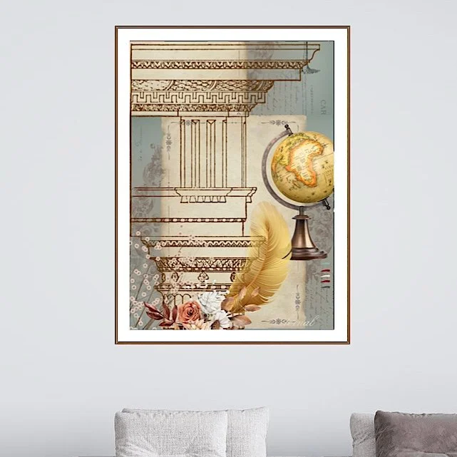 Vintage Architecture & Botanical Gold Print - Special Edition Wall Art Eternal Art & Design - Eternal Art & Design