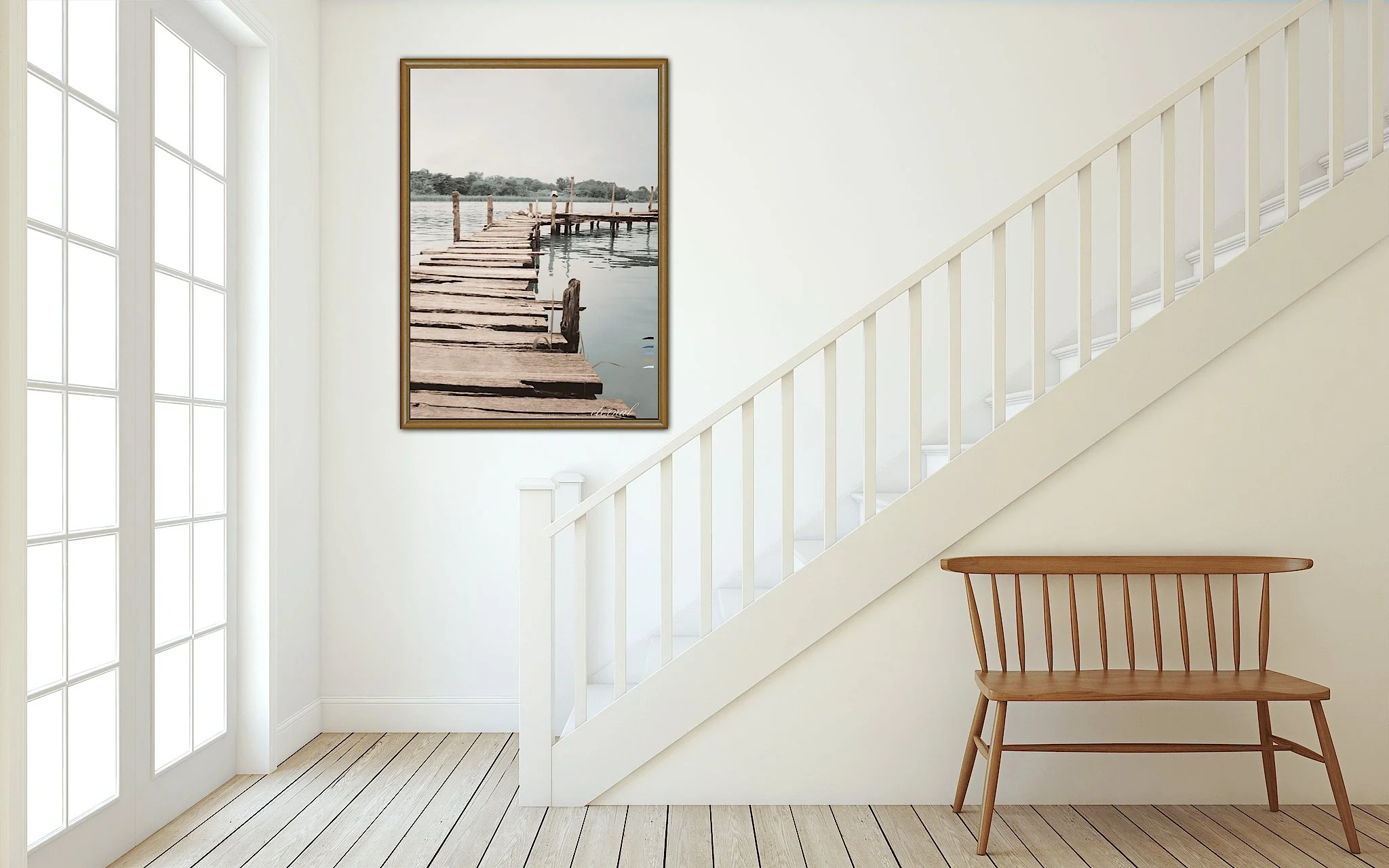 Tranquil Rustic Pier Wall Art Print, Eternal Art & Design - Eternal Art & Design