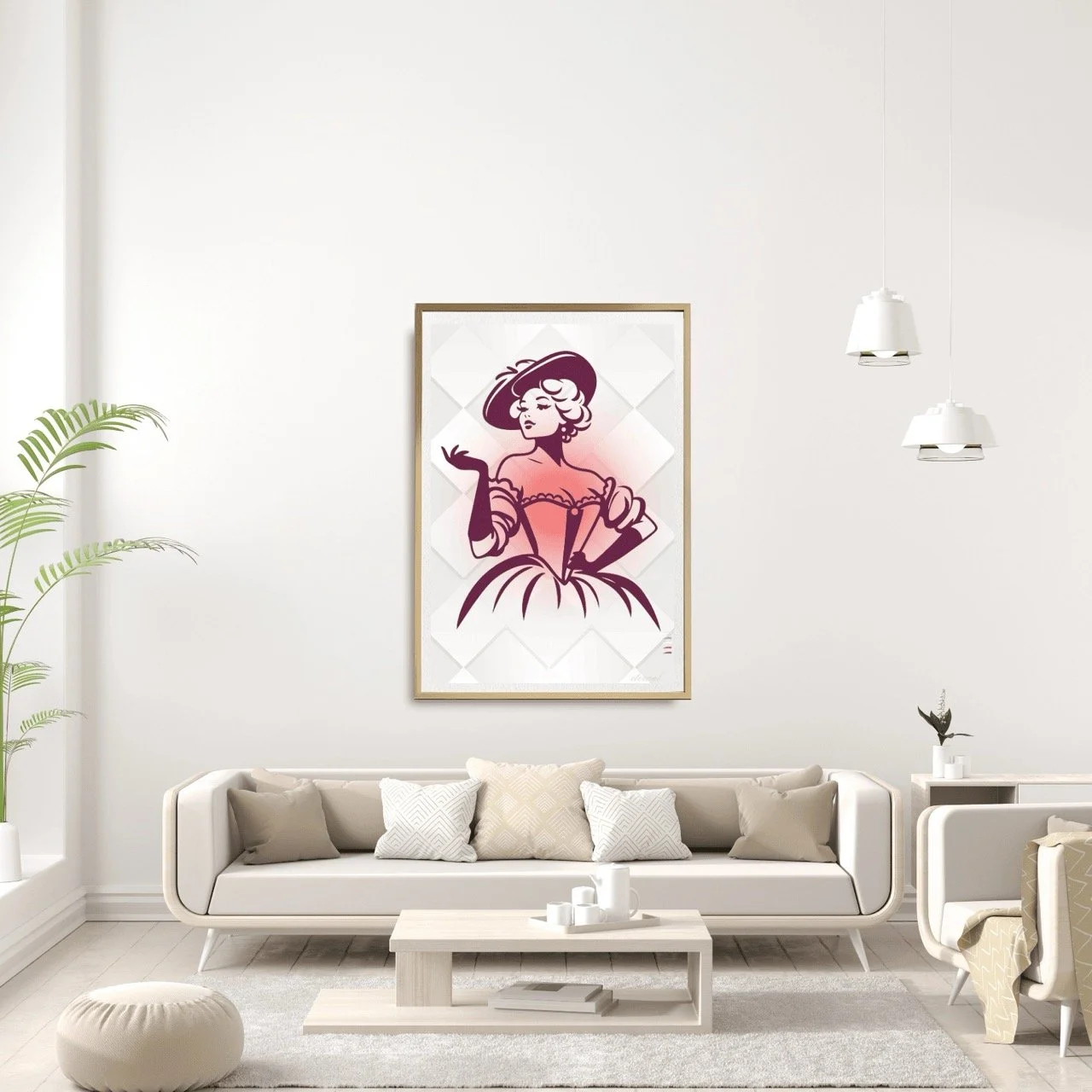 Retro Belle Icon in Bustier Print - Sydney Artist, Eternal Art Prints - Eternal Art & Design