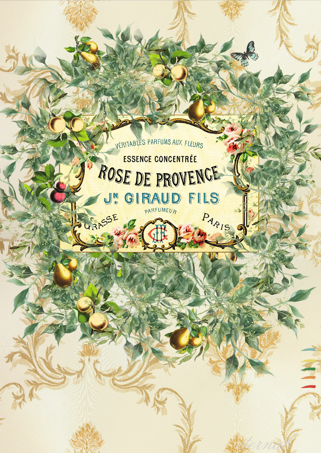 Vintage Provence Floral Yellow Botanical Print - Special Edition Wall Art Eternal Art Prints