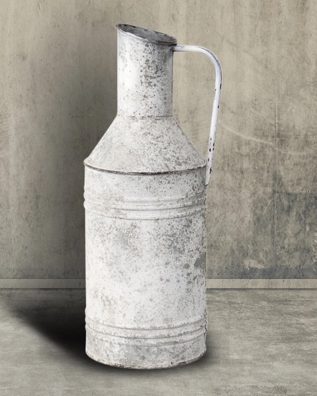 French Country Distressed White Finish Decorative Urn/Jug - Farmhouse Chic/Vintage Style Decor (36.5cm) - Eternal Art & Design Sydney - Eternal Art & Design