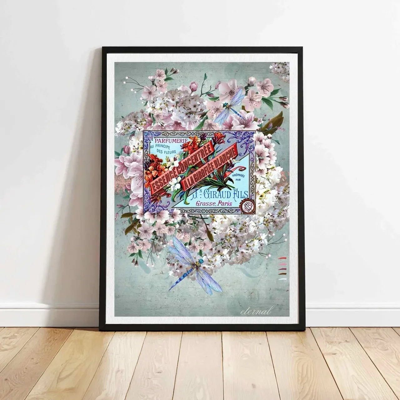 Floral Vintage Botanical Perfume Label Print - Special Edition Wall Art Eternal Art Prints
