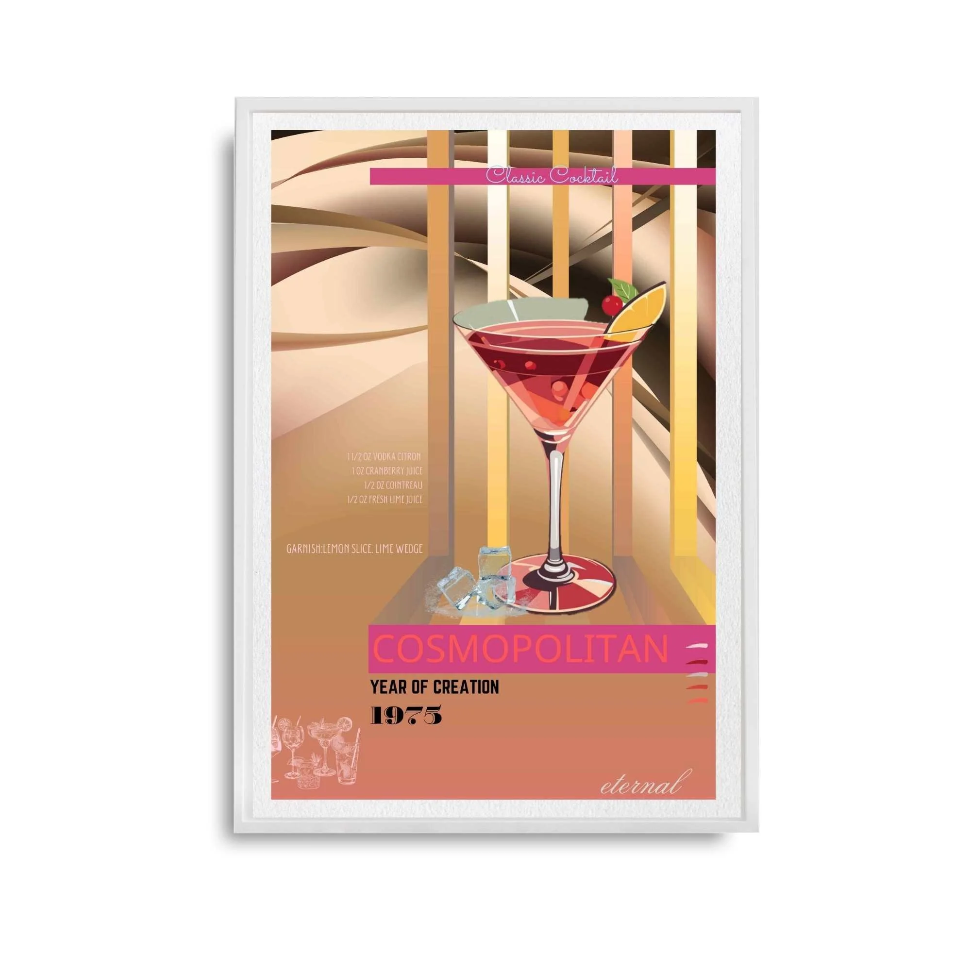 Cosmopolitan Cocktail Culture Wall Art Print, Eternal Art Prints - Eternal Art & Design
