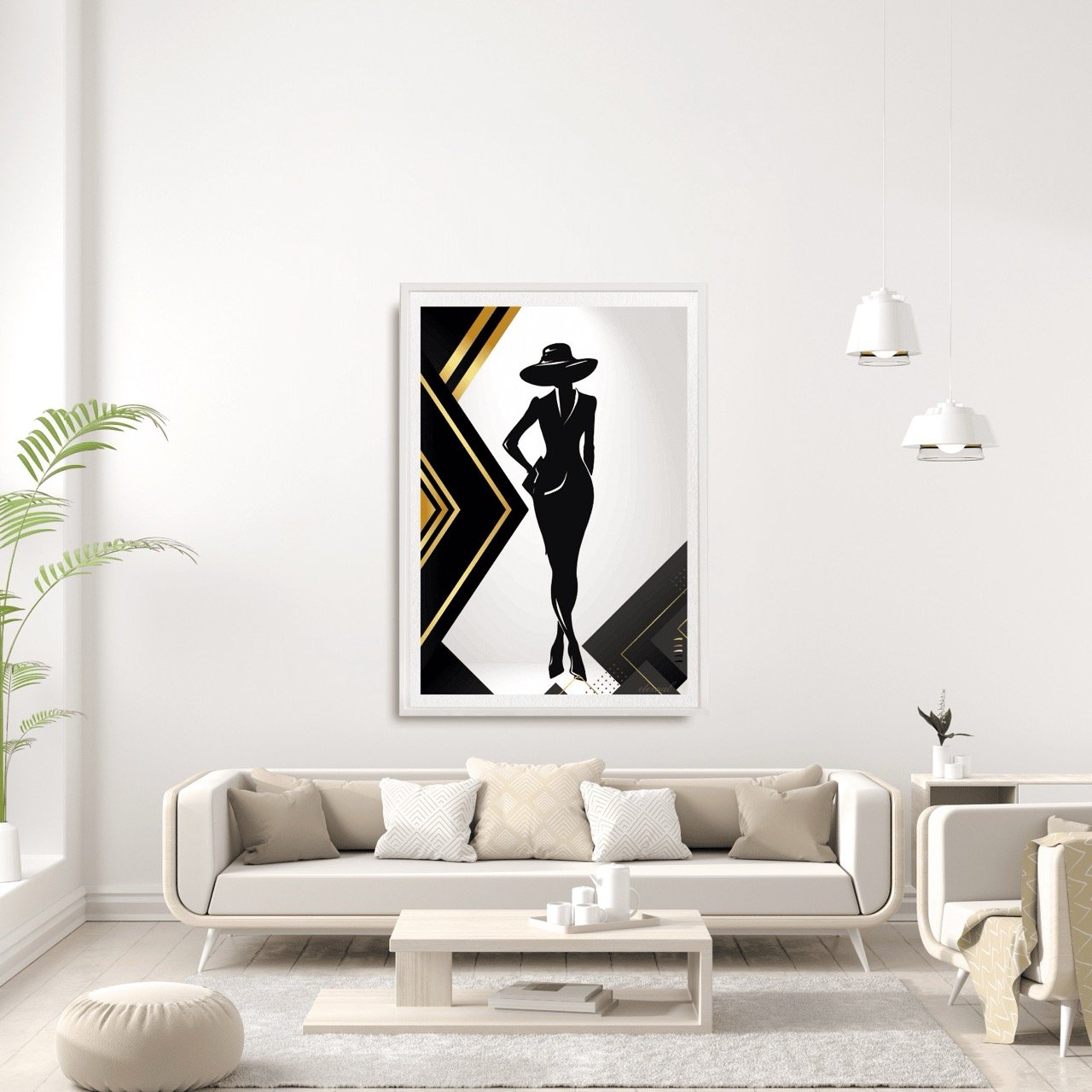 Fashion-inspired Female in Black & Gold Wall Art, Eternal Art Prints - Eternal Art & Design