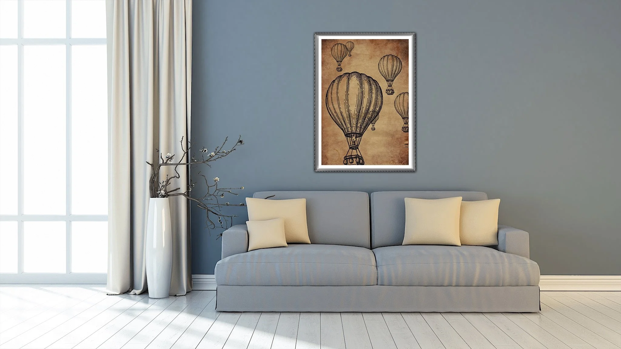 Hot Air Balloons Wall Art Print , Eternal Art & Design - Eternal Art & Design