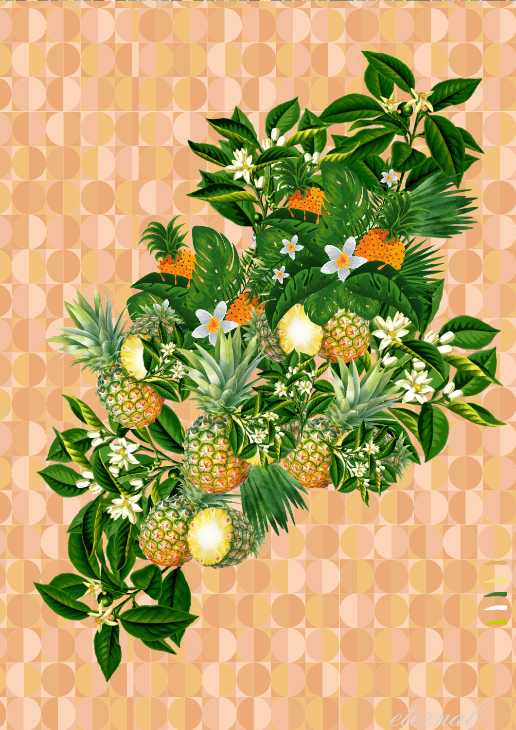 Tropical Pineapple Retro Wall Art Eternal Art Prints
