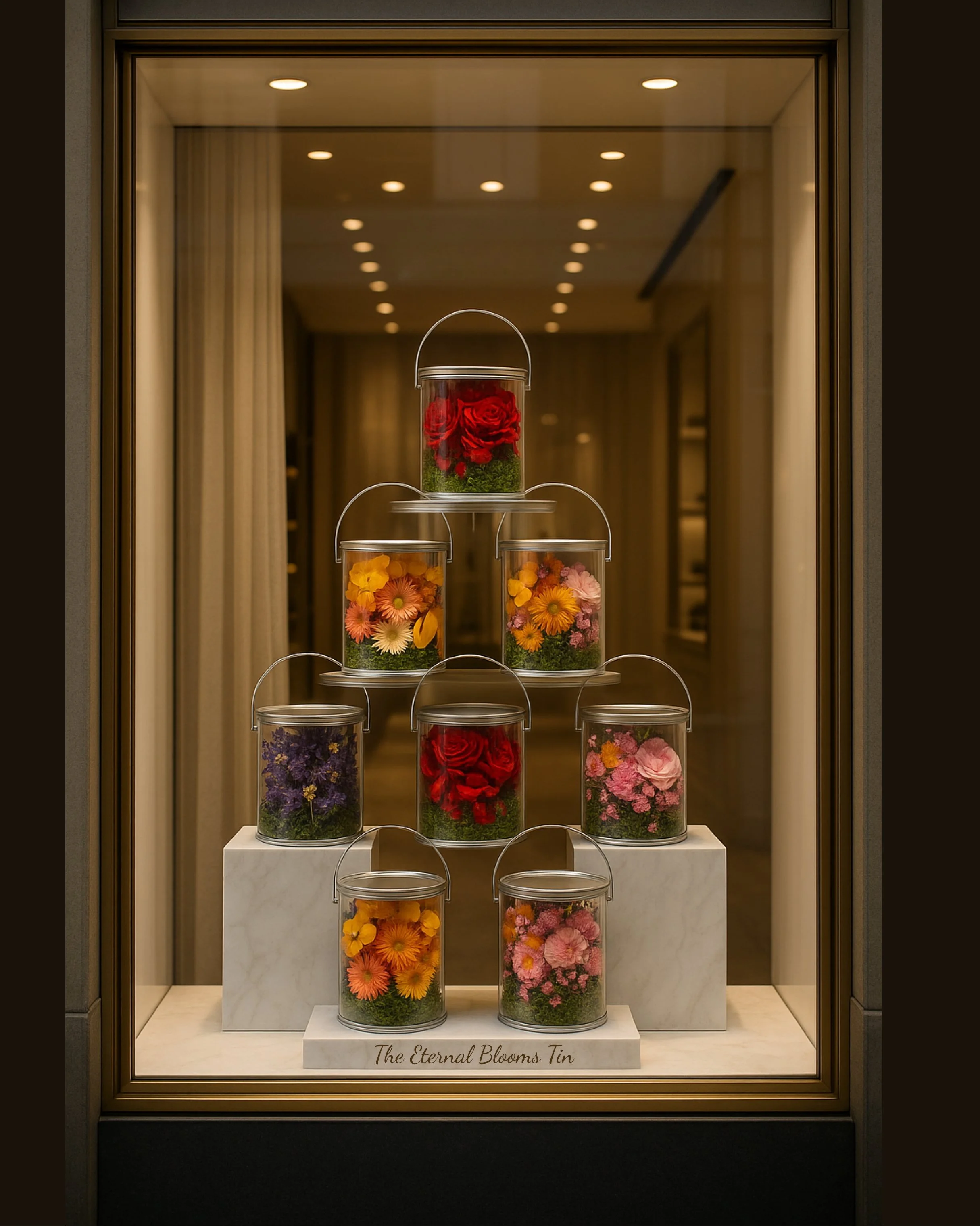 Love Bud Tin Rosey Red - Eternal Stems. - Eternal Art & Design