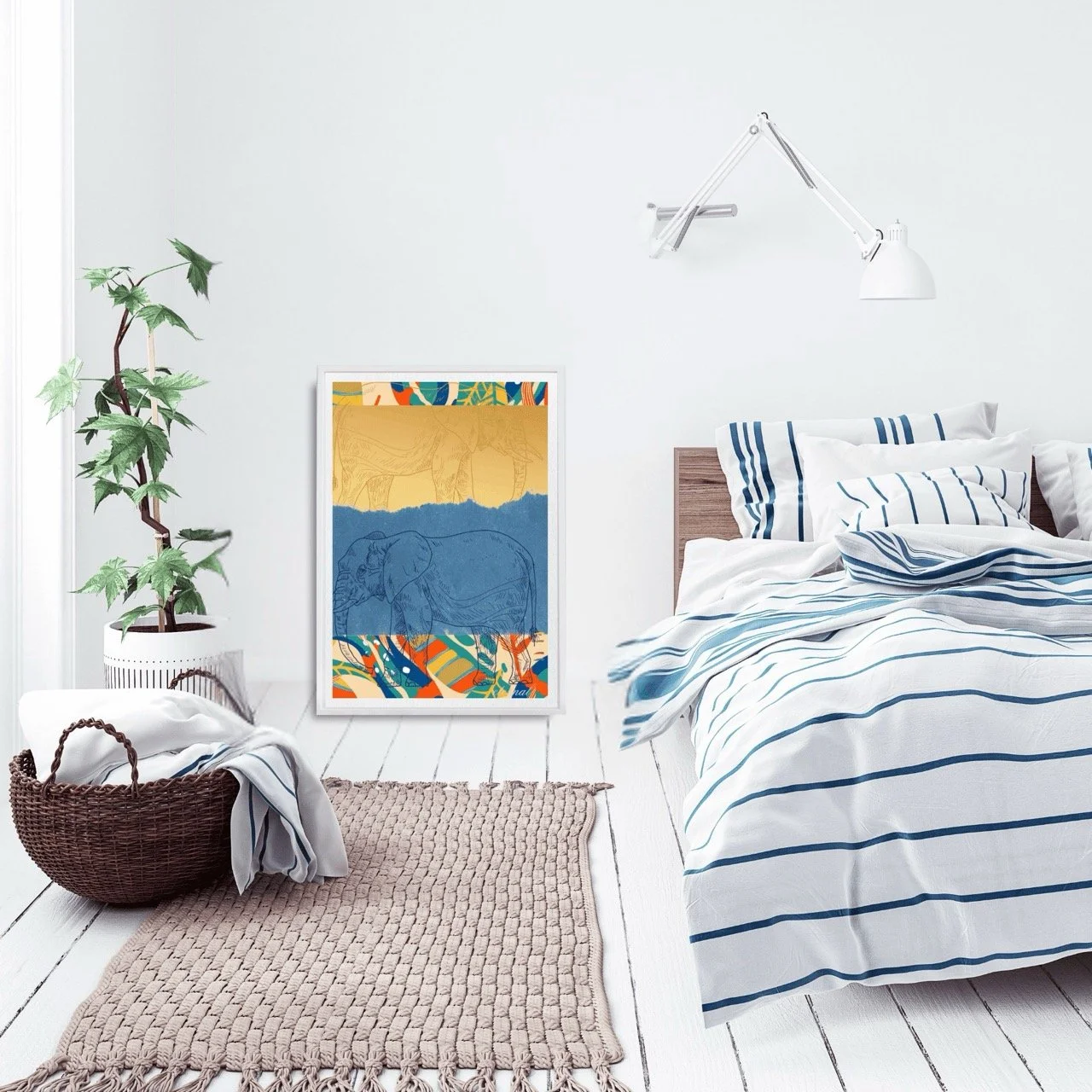 Elephant with Tribal Pattern Wall Art - Eternal Art & Design