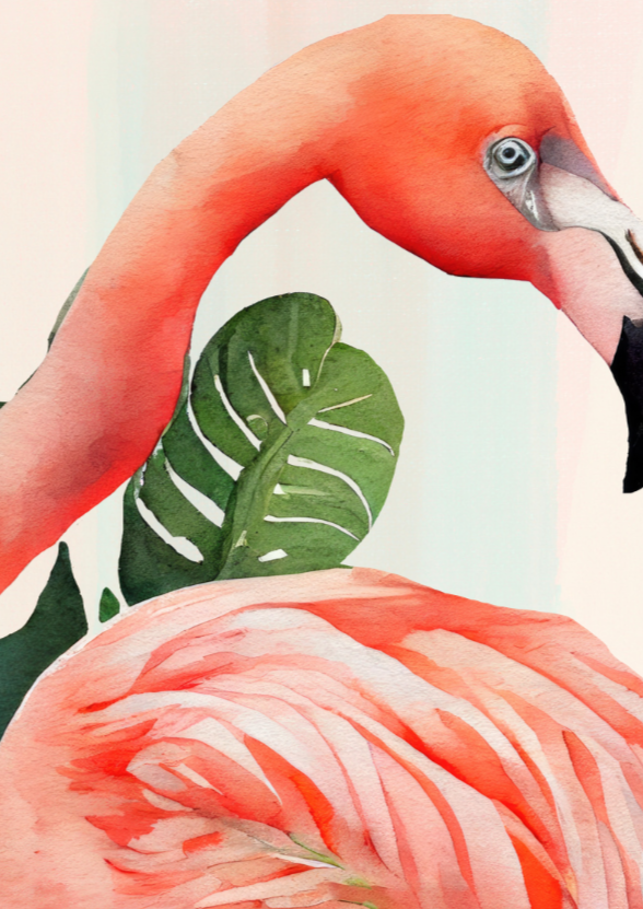 Elegant Flamingo Wall Art Print - Sydney Artist, Eternal Art & Design - Eternal Art & Design