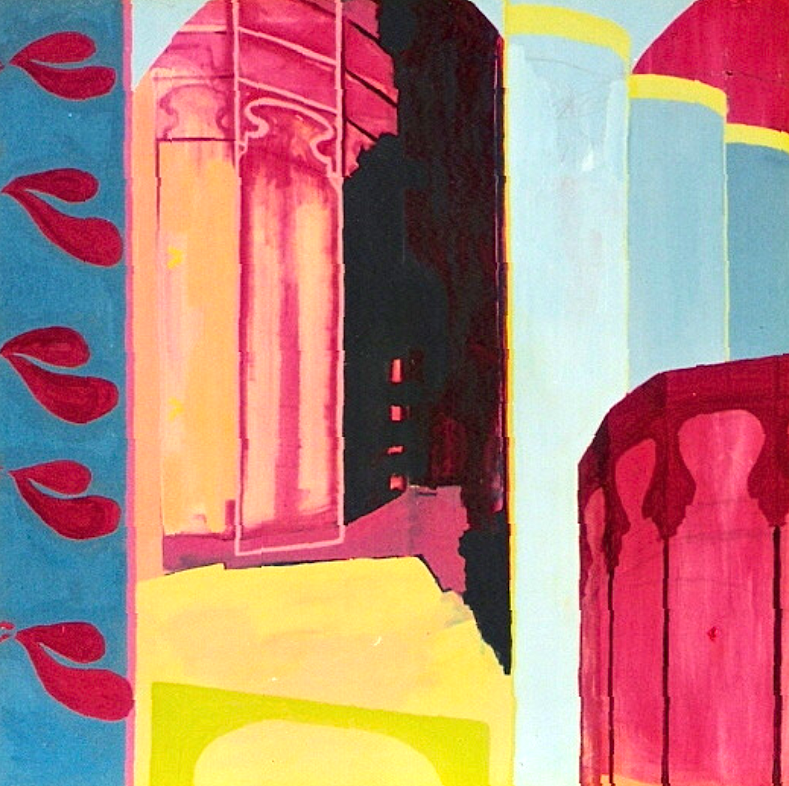 Architectural Spaces in Red | Oil on Canvas | 1000mmw x 1000mmh PRIVATE OWNER