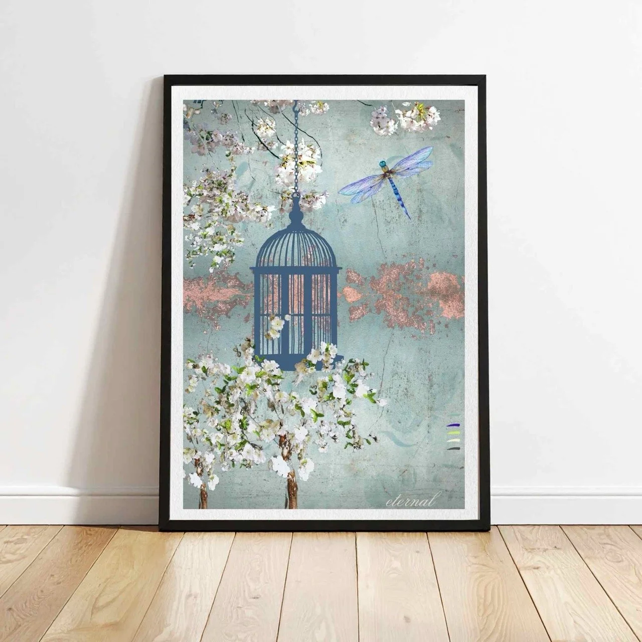 Hanging Birdcage Botanical Print French-Inspired - Special Edition Wall Art Eternal Art Prints