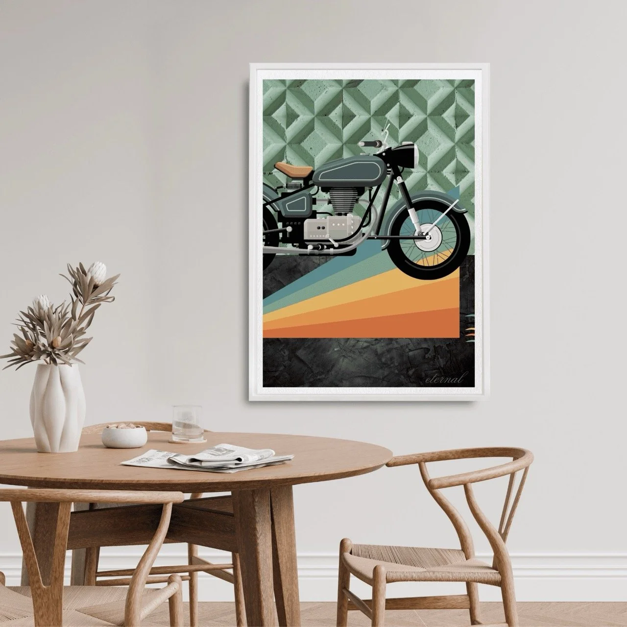 Retro Ride: Vintage Motorbike Print - Sydney Artist, Eternal Art Prints - Eternal Art & Design