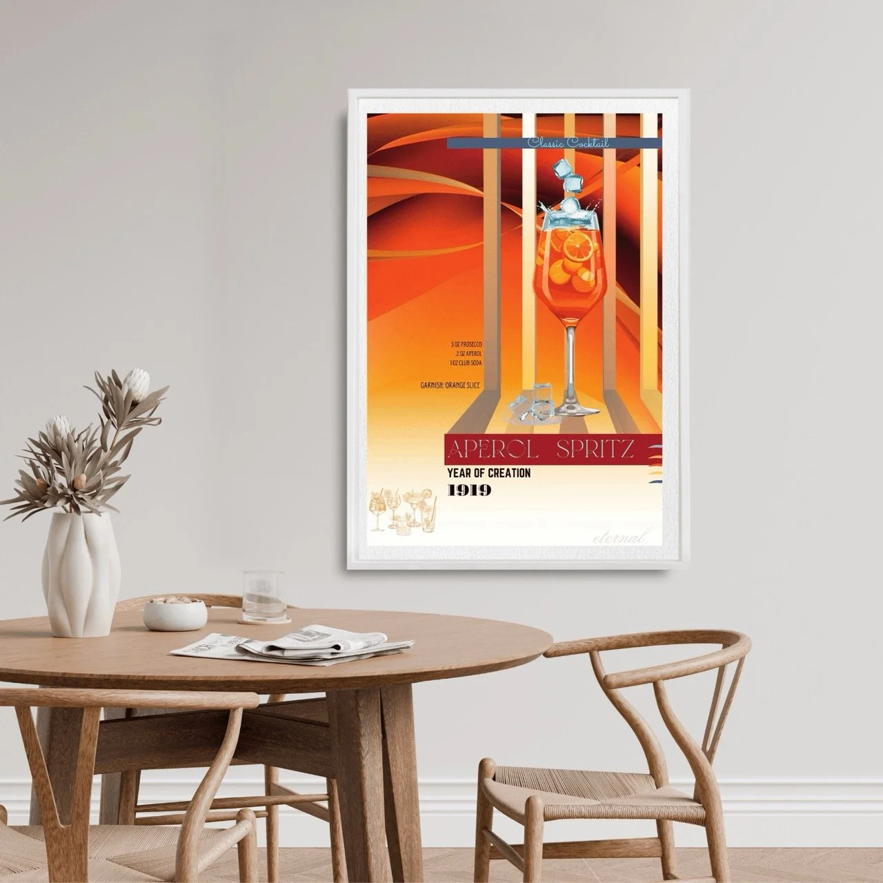 Aperol Spritz Retro Cocktail Culture Wall Art Print, Eternal Art Prints - Eternal Art & Design