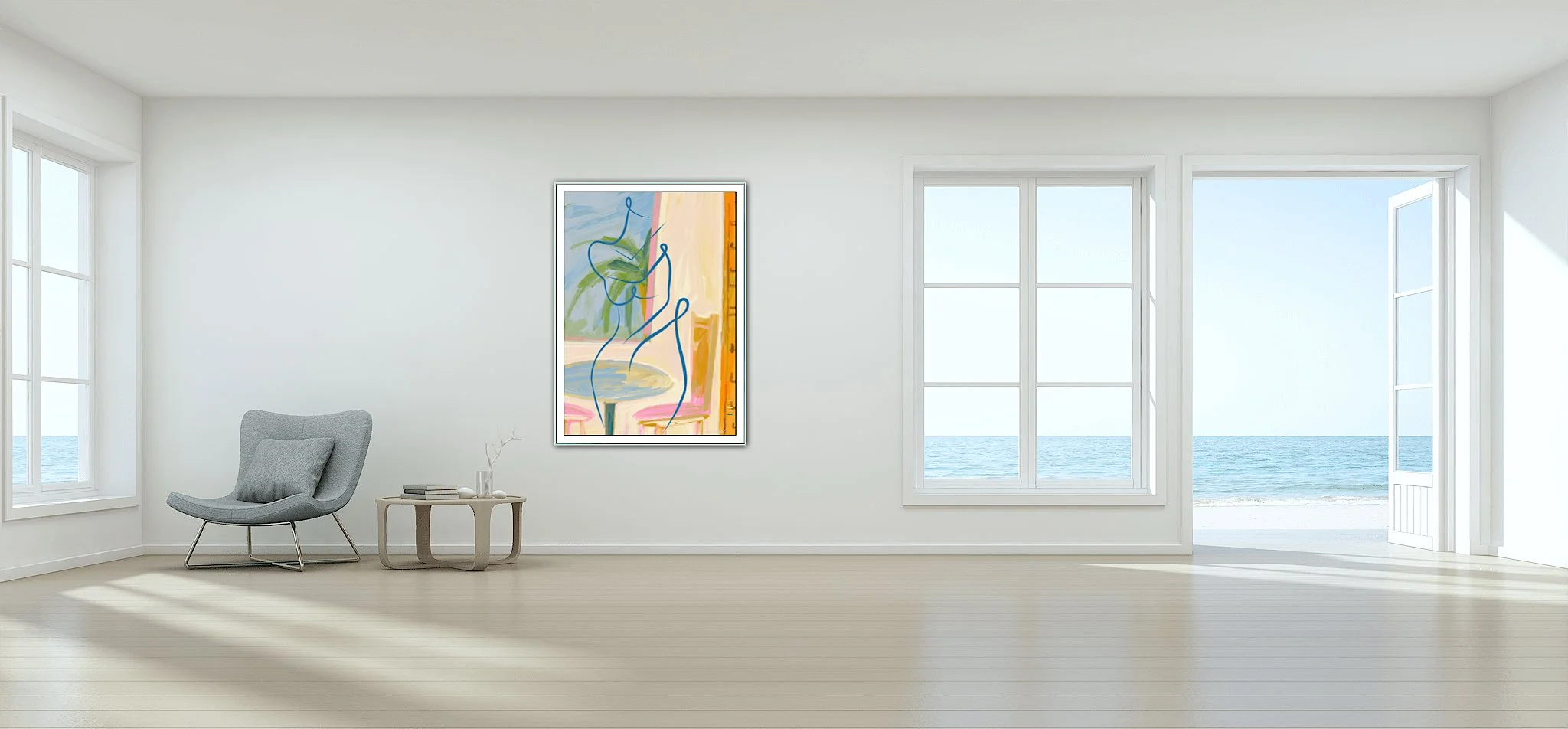 Nude Female with Summery Interior Art Print, Sydney Artist - Eternal Art & Design - Eternal Art & Design