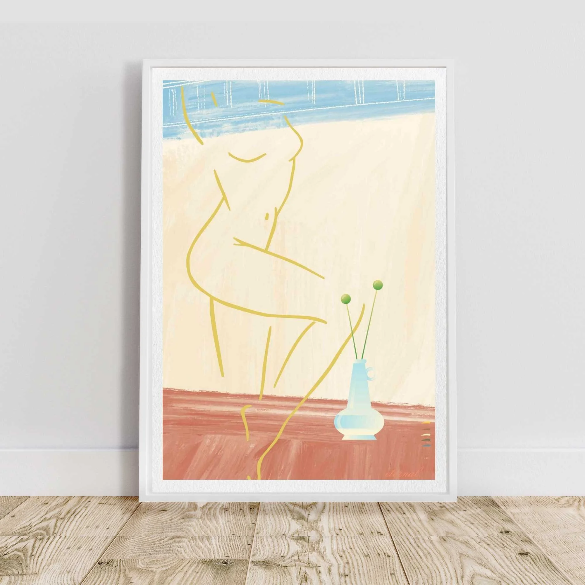 Nude Female with Blue Vase Wall Art Print, Sydney Artist - Eternal Art Prints - Eternal Art & Design
