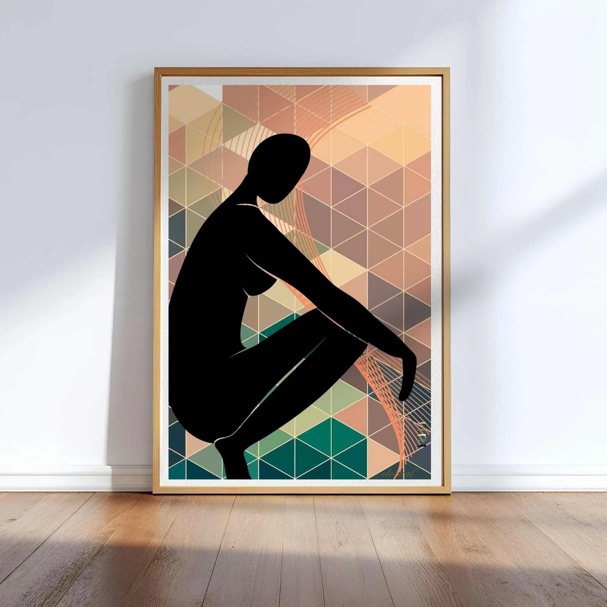 oak framed mosaic figure print N10019 cnr_converted.webp