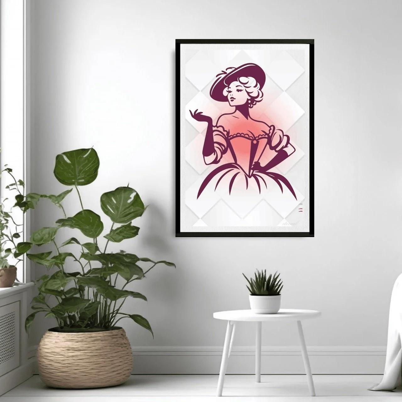 Retro Belle Icon in Bustier Print - Sydney Artist, Eternal Art Prints - Eternal Art & Design