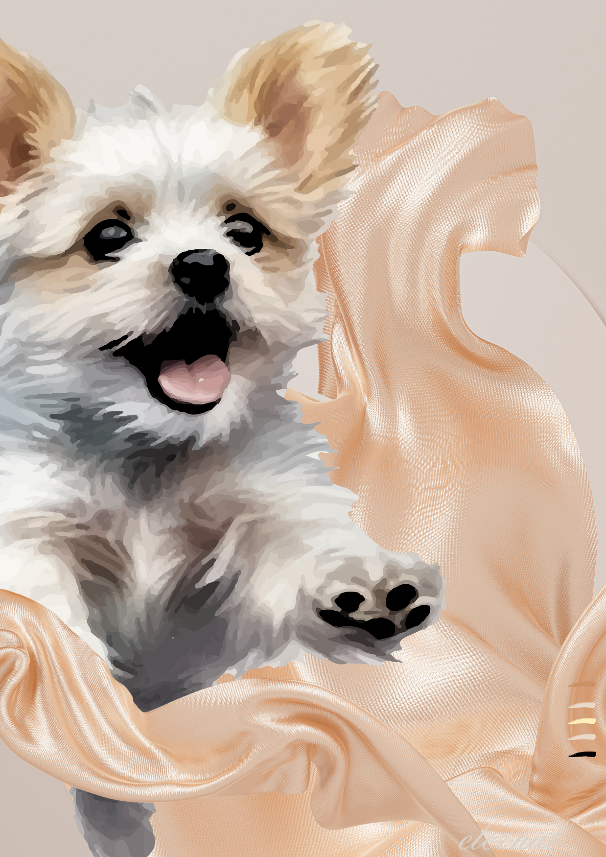 Yorkshire Terrier Puppy Love Wall Art Print - Sydney Artist, Eternal Art Prints