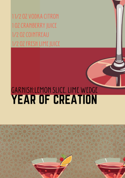 Cosmopolitan Retro Cocktail Culture Wall Art Print, Eternal Art & Design - Eternal Art & Design