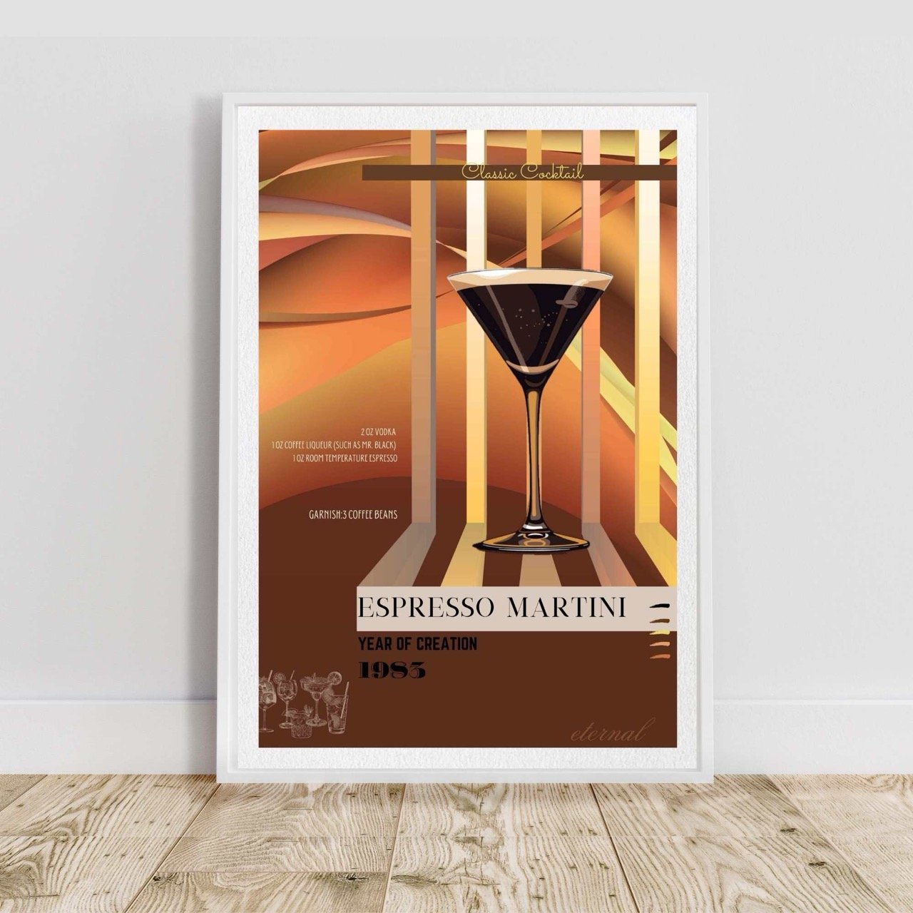Espresso Martini Retro Cocktail Culture Wall Art Print, Eternal Art Prints - Eternal Art & Design