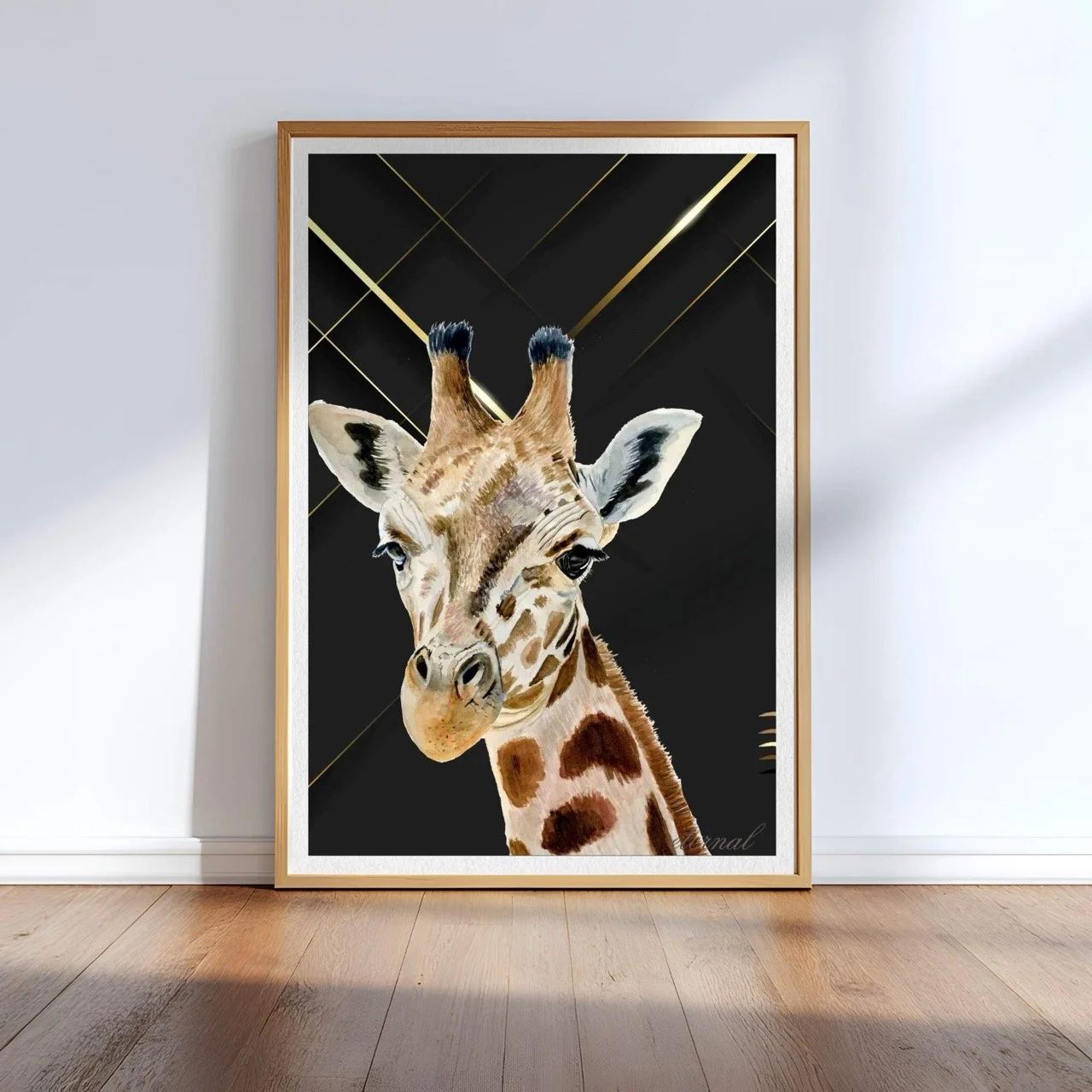 oak framed giraffe print A10032 Large cnr.jpeg