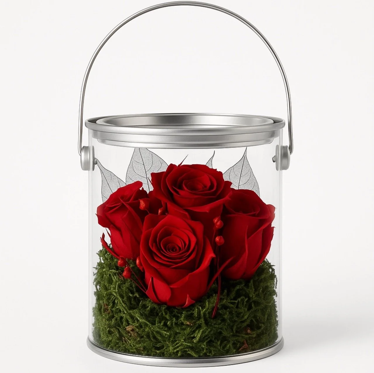 "Love Bud" Dried Flower Gift Set (4 Tins) - Pink Red Yellow Purple Florals & Mosses - Eternal Art & Design Sydney - Eternal Art & Design