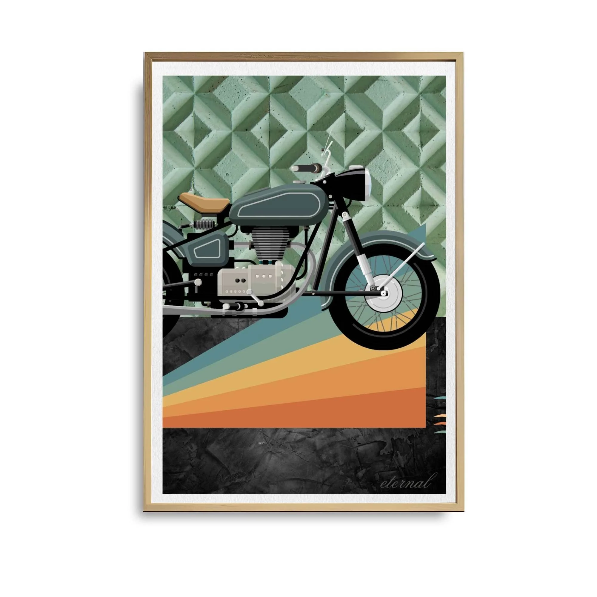 Retro Ride: Vintage Motorbike Print - Sydney Artist, Eternal Art Prints - Eternal Art & Design