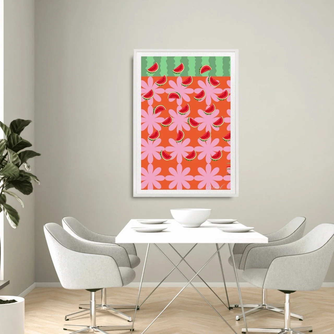 Watermelon Retro Kitchen Wall Art Print, Eternal Art Prints - Eternal Art & Design