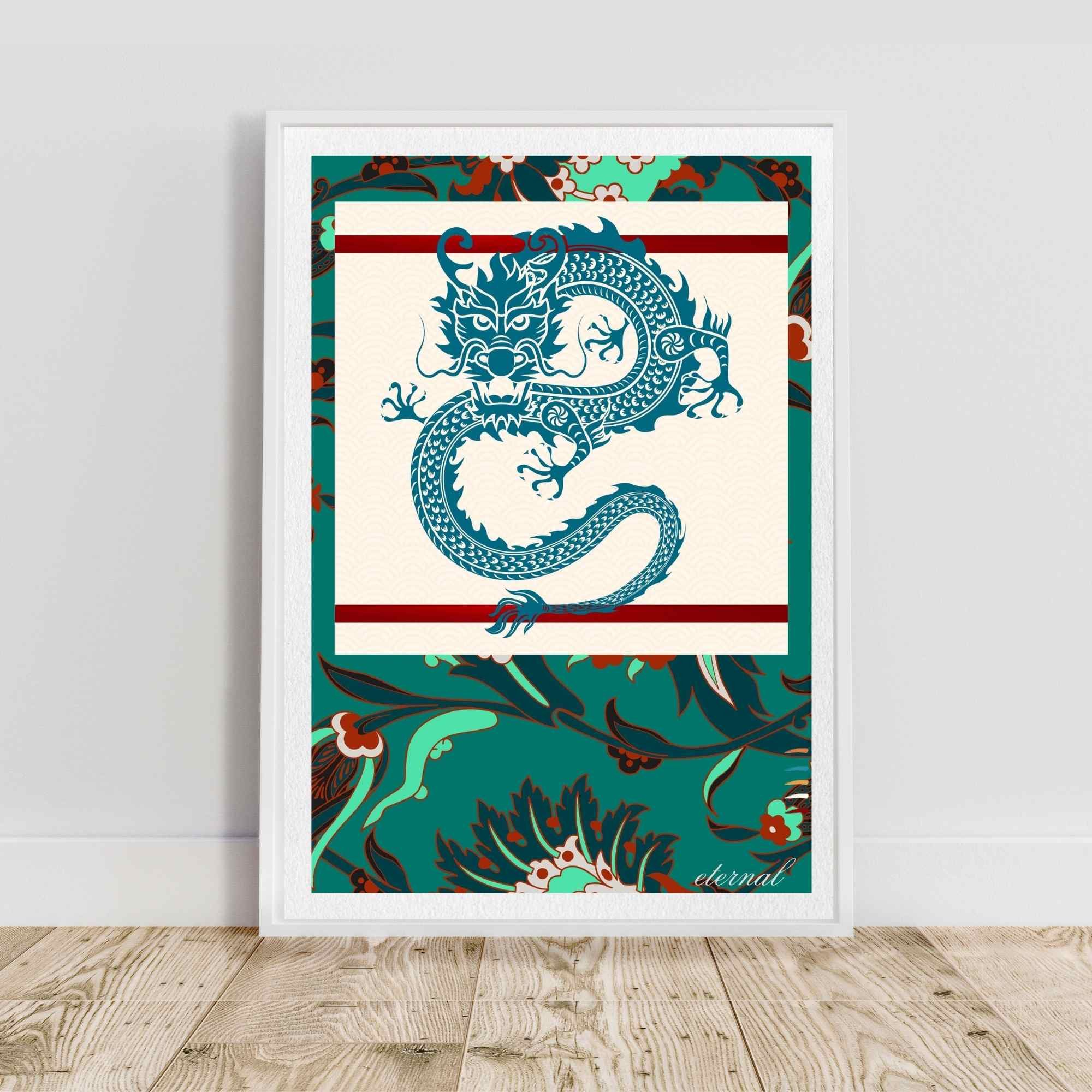 Oriental Dragon with Eastern Flair Wall Art Print, Eternal Art Prints - Eternal Art & Design